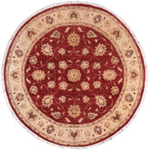 handmade Traditional Kafkaz Red Ivory Hand Knotted ROUND 100% WOOL area rug 8' x 8'