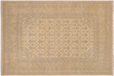 handmade Transitional Kafkaz Beige Blue Hand Knotted RECTANGLE 100% WOOL area rug 9x12