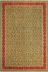 handmade Transitional Kafkaz Green Red Hand Knotted RECTANGLE 100% WOOL area rug 12 x 18