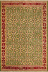 handmade Transitional Kafkaz Green Red Hand Knotted RECTANGLE 100% WOOL area rug 12 x 18