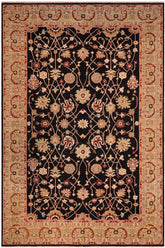 handmade Traditional Kafkaz Black Lt. Green Hand Knotted RECTANGLE 100% WOOL area rug 12 x 18