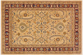 handmade Traditional Kafkaz Tan Aubergine Hand Knotted RECTANGLE 100% WOOL area rug 9x12