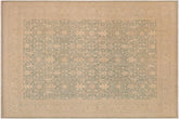 handmade Transitional Kafkaz Green Gray Hand Knotted RECTANGLE 100% WOOL area rug 9x12