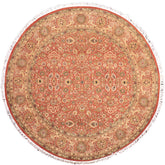 handmade Traditional Round Nauras Rust Beige Hand Knotted ROUND 100% WOOL area rug 7' x 7'