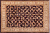 handmade Transitional Kafkaz Aubergine Ivory Hand Knotted RECTANGLE 100% WOOL area rug 12' x 15'