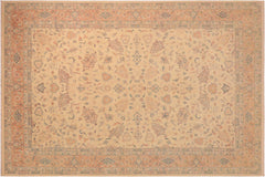 handmade Traditional Kafkaz Beige Brown Hand Knotted RECTANGLE 100% WOOL area rug 10x14