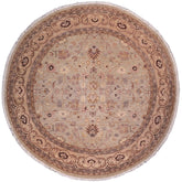 handmade Traditional Kafkaz Gray Tan Hand Knotted ROUND 100% WOOL area rug 10' x 10'