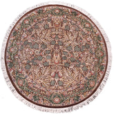 handmade Traditional Imran Brown Beige Hand Knotted ROUND 100% WOOL area rug 6'x7'