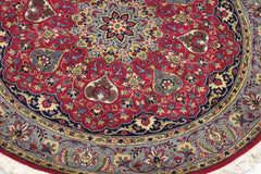 handmade Traditional Kashan Pink Gray Hand Knotted ROUND 100% WOOL area rug 6'x6'