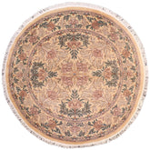 handmade Traditional Tulip Gold Pink Hand Knotted ROUND 100% WOOL area rug 8' x 8'