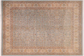 handmade Traditional Design Lt. Blue Ivory Hand Knotted RECTANGLE 100% WOOL area rug 12' x 15'
