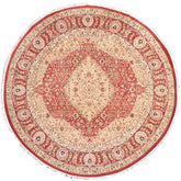 handmade Traditional Round Design Rust Ivory Hand Knotted ROUND 100% WOOL area rug 9' x 9'