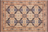 handmade Geometric Kargahi Beige Blue Hand Knotted RECTANGLE 100% WOOL area rug 6x9