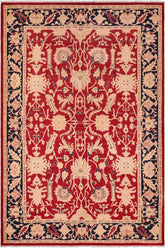 handmade Traditional Kafkaz Red Blue Hand Knotted RECTANGLE 100% WOOL area rug 6 x 9