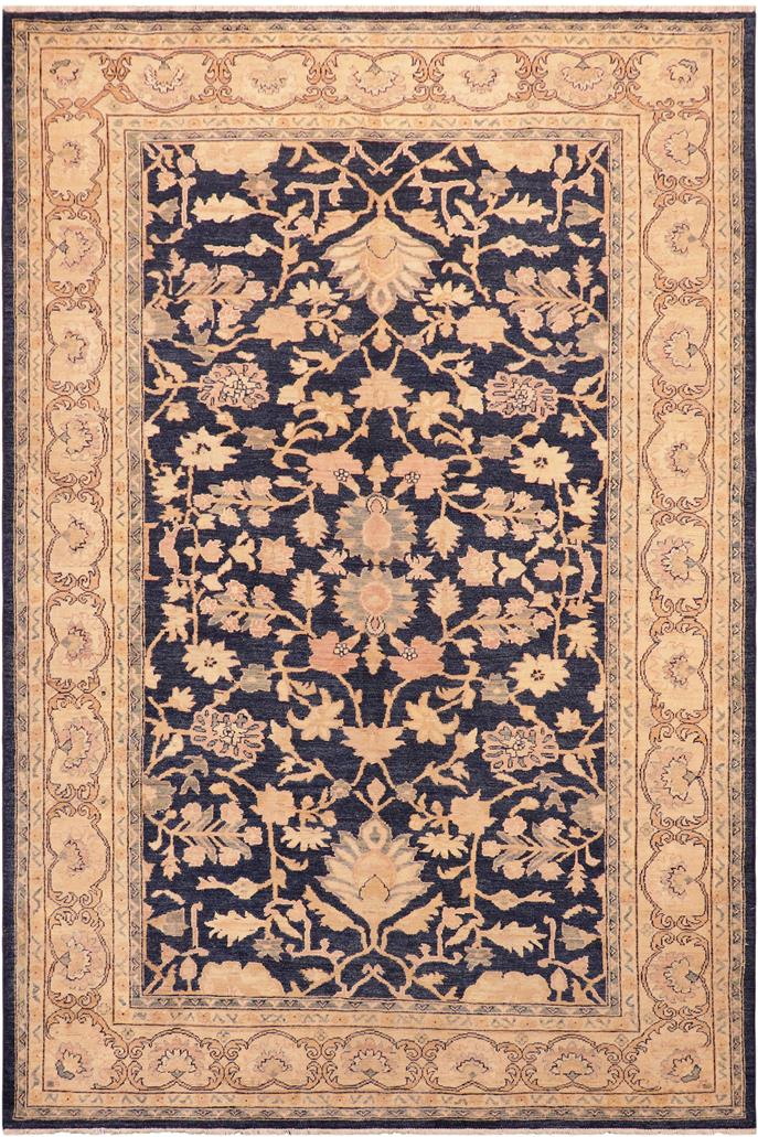 handmade Traditional Kafkaz Blue Tan Hand Knotted RECTANGLE 100% WOOL area rug 6 x 9
