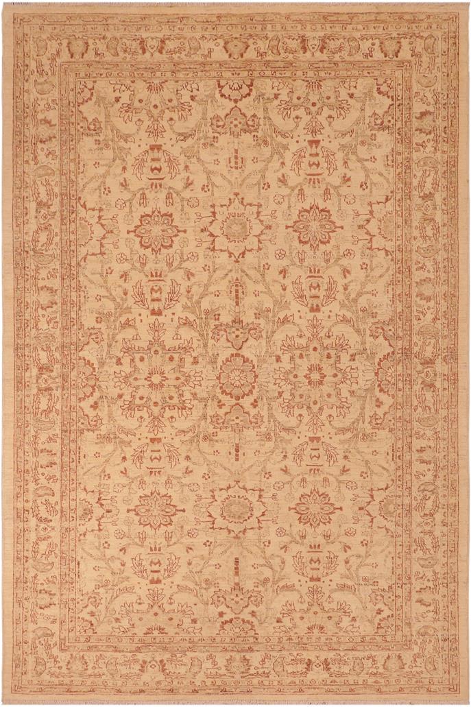 handmade Traditional Kafkaz Beige Rust Hand Knotted RECTANGLE 100% WOOL area rug 6 x 9