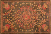 handmade Traditional Antique Green Green Hand Knotted RECTANGLE 100% WOOL area rug 6' x 8'