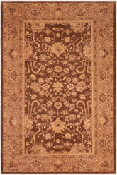 handmade Traditional Kafkaz Brown Tan Hand Knotted RECTANGLE 100% WOOL area rug 6 x 9