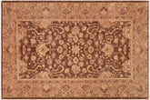 handmade Traditional Kafkaz Brown Tan Hand Knotted RECTANGLE 100% WOOL area rug 6x9