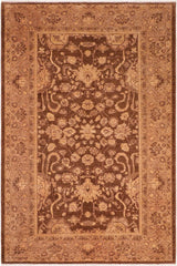handmade Traditional Kafkaz Brown Tan Hand Knotted RECTANGLE 100% WOOL area rug 6 x 9