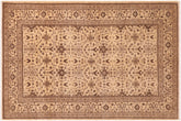 handmade Transitional Kafkaz Beige Brown Hand Knotted RECTANGLE 100% WOOL area rug 6' x 9'