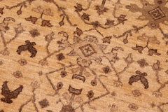 handmade Transitional Kafkaz Beige Brown Hand Knotted RECTANGLE 100% WOOL area rug 6 x 9