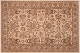 handmade Traditional Kafkaz Beige Brown Hand Knotted RECTANGLE 100% WOOL area rug 6x9