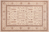 handmade Geometric Kafkaz Beige Brown Hand Knotted RECTANGLE 100% WOOL area rug 6' x 9'
