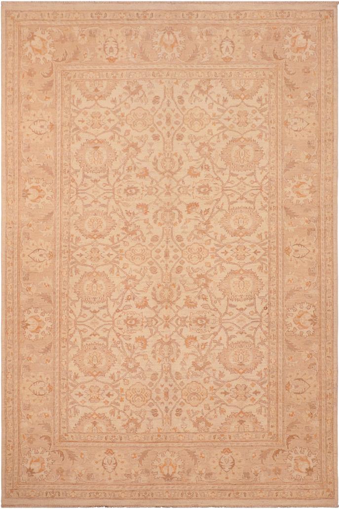 handmade Transitional Kafkaz Beige Tan Hand Knotted RECTANGLE 100% WOOL area rug 6 x 9