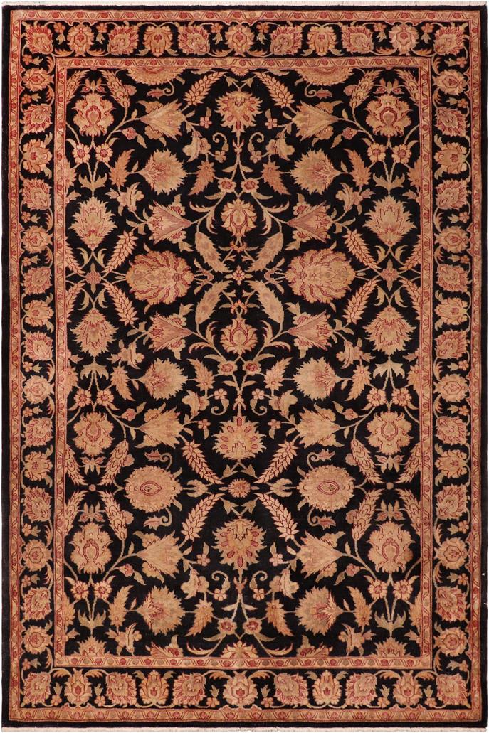 handmade Transitional Kafkaz Black Red Hand Knotted RECTANGLE 100% WOOL area rug 6 x 9