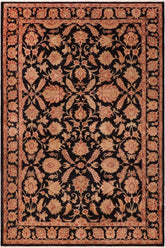 handmade Transitional Kafkaz Black Red Hand Knotted RECTANGLE 100% WOOL area rug 6 x 9