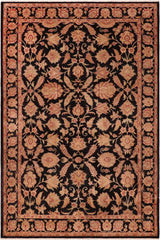 handmade Transitional Kafkaz Black Red Hand Knotted RECTANGLE 100% WOOL area rug 6 x 9