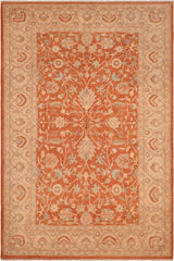 handmade Traditional Kafkaz Rust Beige Hand Knotted RECTANGLE 100% WOOL area rug 6 x 9