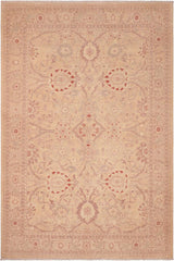 handmade Transitional Kafkaz Tan Brown Hand Knotted RECTANGLE 100% WOOL area rug 6 x 9