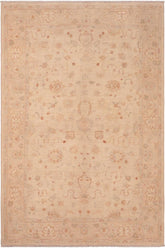 handmade Transitional Kafkaz Beige Brown Hand Knotted RECTANGLE 100% WOOL area rug 6 x 9