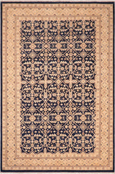 handmade Transitional Kafkaz Blue Gold Hand Knotted RECTANGLE 100% WOOL area rug 6 x 9