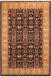 handmade Transitional Kafkaz Blue Gold Hand Knotted RECTANGLE 100% WOOL area rug 6 x 9