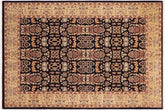 handmade Transitional Kafkaz Blue Gold Hand Knotted RECTANGLE 100% WOOL area rug 6' x 9'