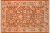 handmade Traditional Kirman Brown Blue Hand Knotted RECTANGLE 100% WOOL area rug 6' x 9'