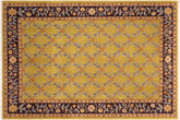 handmade Transitional Kafkaz Green Aubergine Hand Knotted RECTANGLE 100% WOOL area rug 6x9