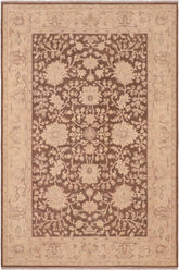 handmade Traditional Kafkaz Brown Tan Hand Knotted RECTANGLE 100% WOOL area rug 6 x 9
