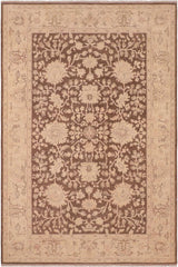 handmade Traditional Kafkaz Brown Tan Hand Knotted RECTANGLE 100% WOOL area rug 6 x 9