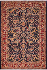 handmade Traditional Kafkaz Blue Red Hand Knotted RECTANGLE 100% WOOL area rug 6 x 9