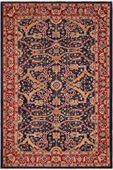 handmade Traditional Kafkaz Blue Red Hand Knotted RECTANGLE 100% WOOL area rug 6 x 9