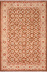handmade Transitional Kafkaz Brown Beige Hand Knotted RECTANGLE 100% WOOL area rug 6 x 9