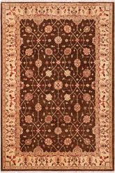 handmade Traditional Kafkaz Brown Beige Hand Knotted RECTANGLE 100% WOOL area rug 6 x 9