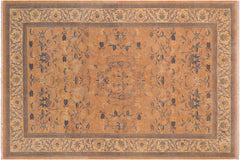 handmade Traditional Kafkaz Rose Beige Hand Knotted RECTANGLE 100% WOOL area rug 6x9
