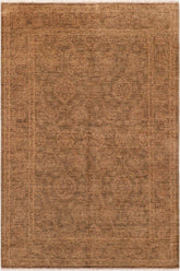 handmade Traditional Kafkaz Brown Gold Hand Knotted RECTANGLE 100% WOOL area rug 6 x 9