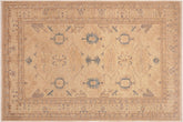 handmade Traditional Kafkaz Tan Blue Hand Knotted RECTANGLE 100% WOOL area rug 6x9