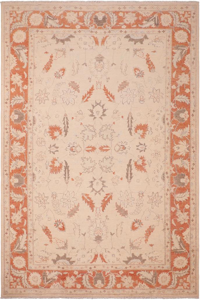 handmade Traditional Kafkaz Tan Rust Hand Knotted RECTANGLE 100% WOOL area rug 6 x 9